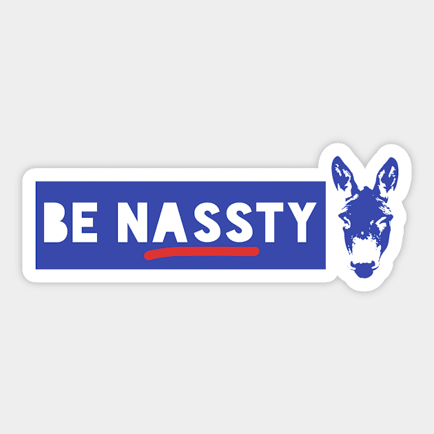 Be Nassty Nasty Democrat Blue Donkey Animal Lover Cute Social Distancing Liberal Face Mask Sticker by gillys